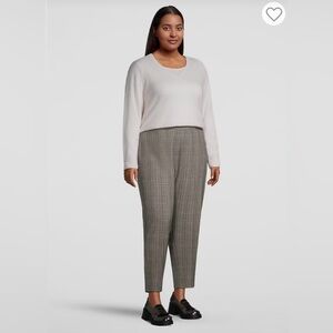 Hudson North Plus Easy Pull-On Ankle Pants Plaid Grey Academia Size 2X Trouser